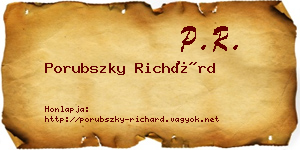 Porubszky Richárd névjegykártya