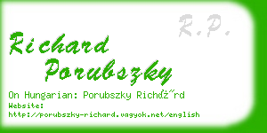 richard porubszky business card